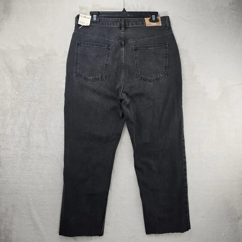 Free People We The Free Pacifica Slim Straight Leg Jeans Sz 32 Black (32x27) NWT - Picture 9 of 16